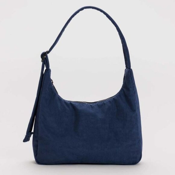 BAGGU Handbags - NWT Baggu Mini Nylon Shoulder Bag in Navy Blue Slouchy with Adjustable Strap